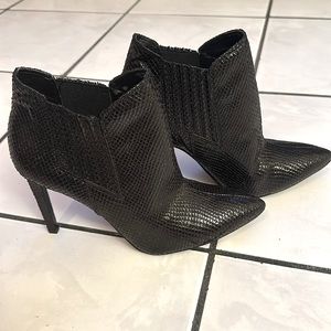 Snake skin ankle booties